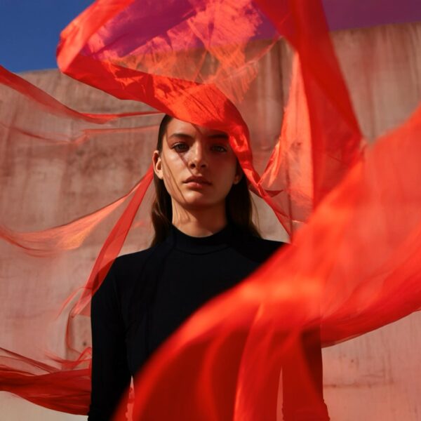 Woman In Red Luxury AI Commercial Production Still For Portfolio