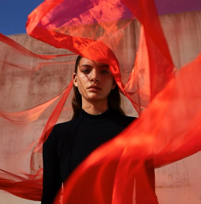 Woman In Red Luxury AI Commercial Production Still For Portfolio