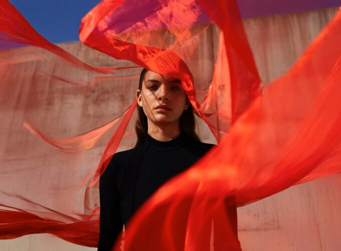 Woman In Red Luxury AI Commercial Production Still For Portfolio